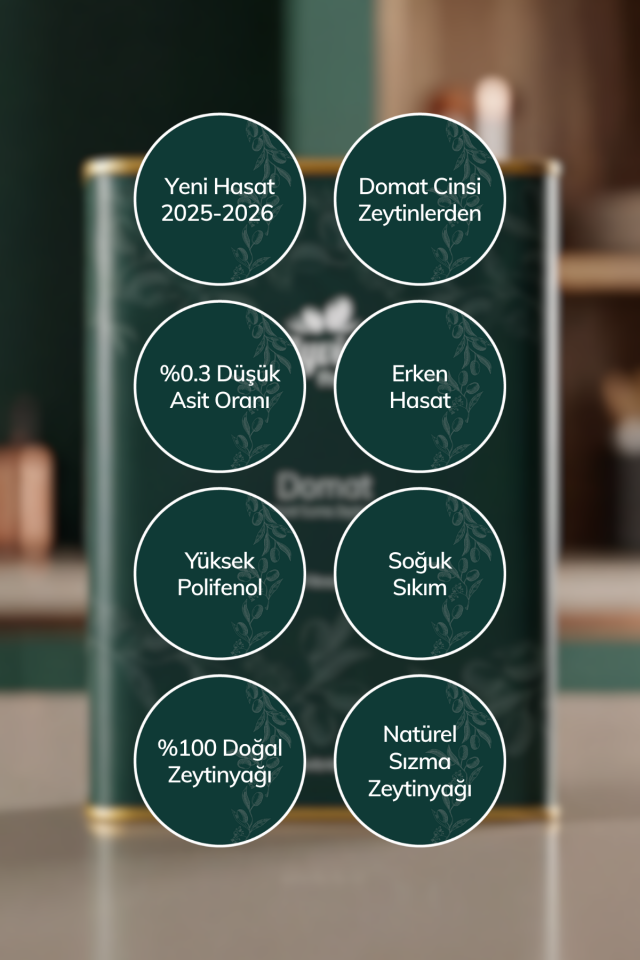 Premier Doğal Zeytinyağı 3 L – Domat Cinsi Erken Hasat Soğuk Sıkım Natürel Sızma