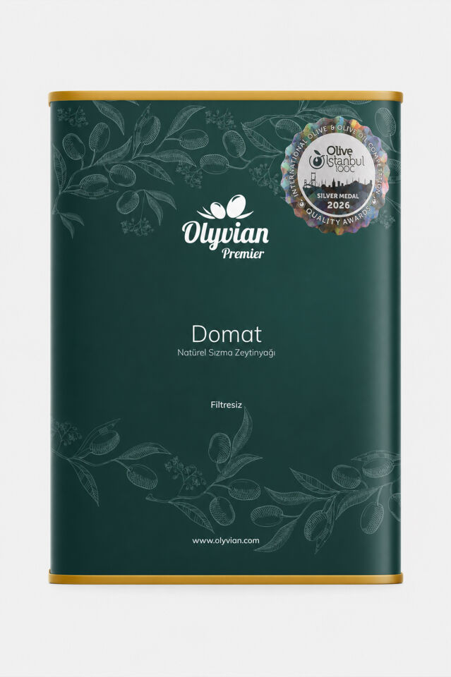 Olyvian Ödüllü Premier Natürel Sızma Zeytinyağı 3 L – Domat Cinsi, Erken Hasat, Soğuk Sıkım, Filtresiz