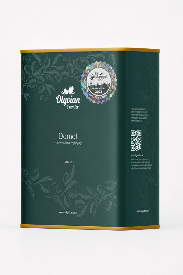 Olyvian Ödüllü Premier Natürel Sızma Zeytinyağı 3 L – Domat Cinsi, Erken Hasat, Soğuk Sıkım, Filtresiz