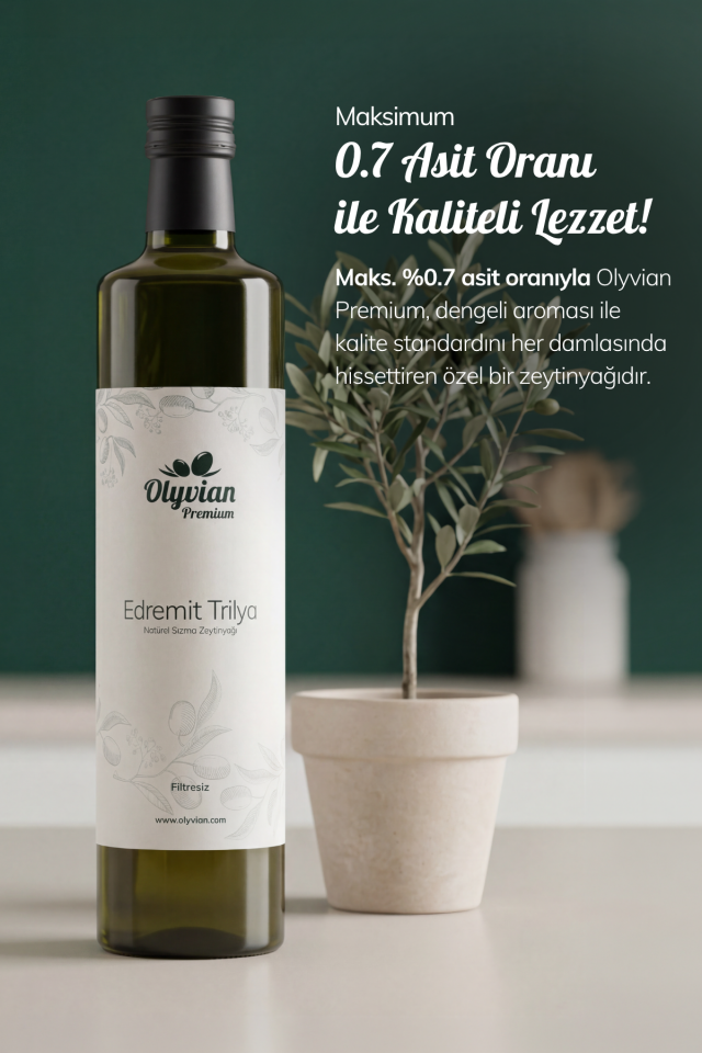Premium Doğal Zeytinyağı 750 ml – Edremit & Trilye Cinsi Natürel Sızma (Soğuk Sıkım)