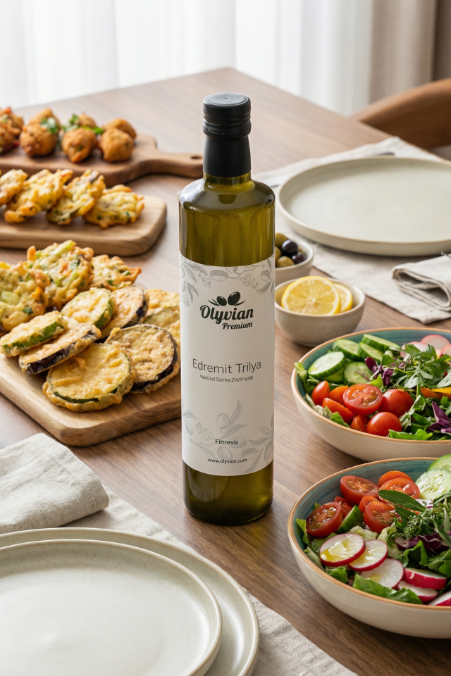 Premium Doğal Zeytinyağı 750 ml – Edremit & Trilye Cinsi Natürel Sızma (Soğuk Sıkım)