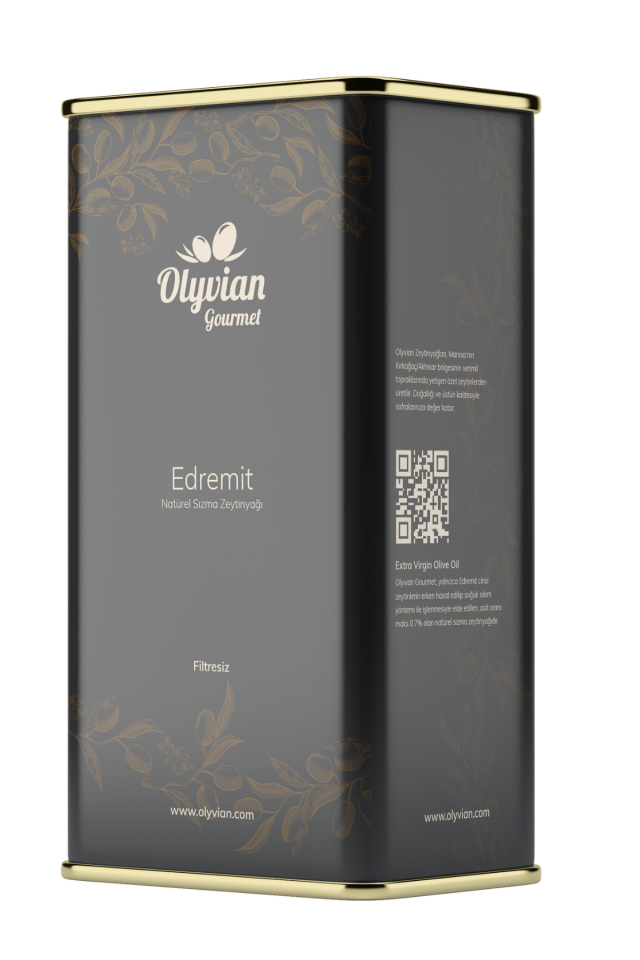 Gourmet Doğal Zeytinyağı 5 L – Edremit Cinsi Erken Hasat Natürel Sızma (Soğuk Sıkım)