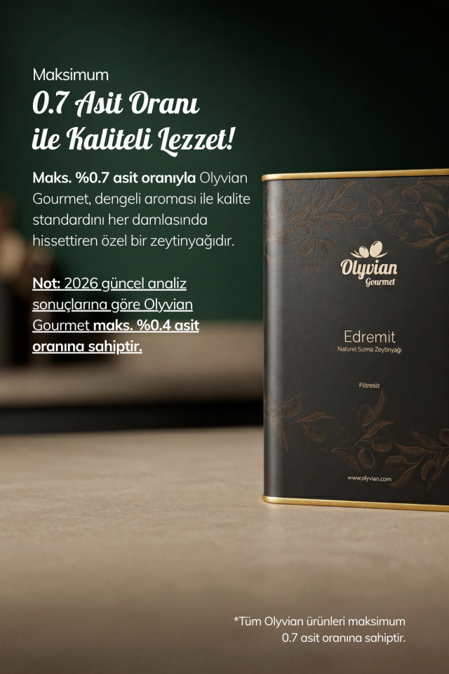 Gourmet Doğal Zeytinyağı 3 L – Edremit Cinsi Erken Hasat Natürel Sızma (Soğuk Sıkım)