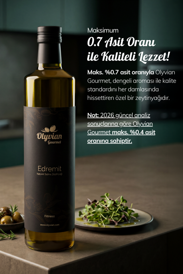 Gourmet Doğal Zeytinyağı 750 ml – Edremit Cinsi Erken Hasat Natürel Sızma (Soğuk Sıkım)