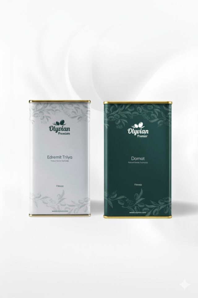 Premium Edremit Trilye 5 L + Domat 3 L Natürel Sızma Zeytinyağı Filitresiz Soğuk Sıkım Seti