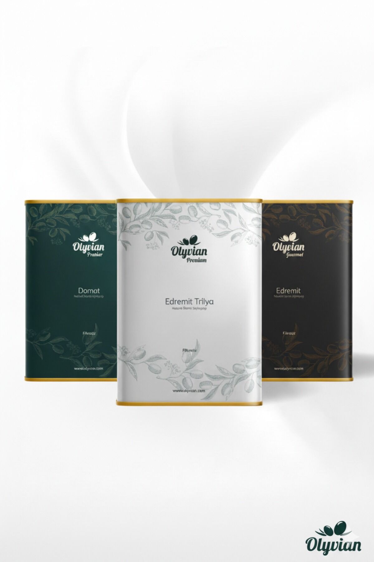 Premium 3’lü Zeytinyağı Seti (Domat • Edremit • Trilya) – Soğuk Sıkım Natürel Sızma 3x3L