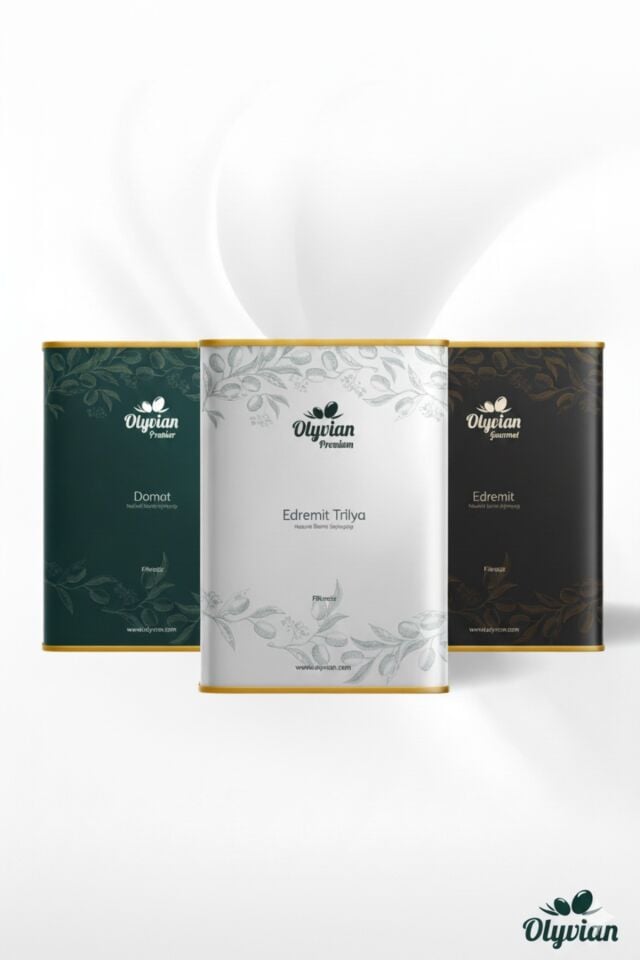 Premium 3’lü Zeytinyağı Seti (Domat • Edremit • Trilya) – Soğuk Sıkım Natürel Sızma 3x3L