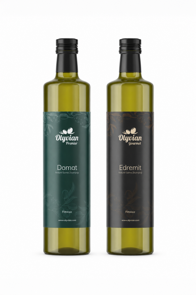 Premier Domat Cinsi & Gourmet Edremit Cinsi Doğal Natürel Sızma Zeytinyağı 750 ml 2’li Set