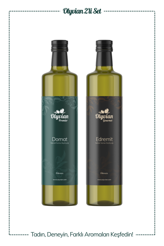 Premier Domat Cinsi & Gourmet Edremit Cinsi Doğal Natürel Sızma Zeytinyağı 750 ml 2’li Set