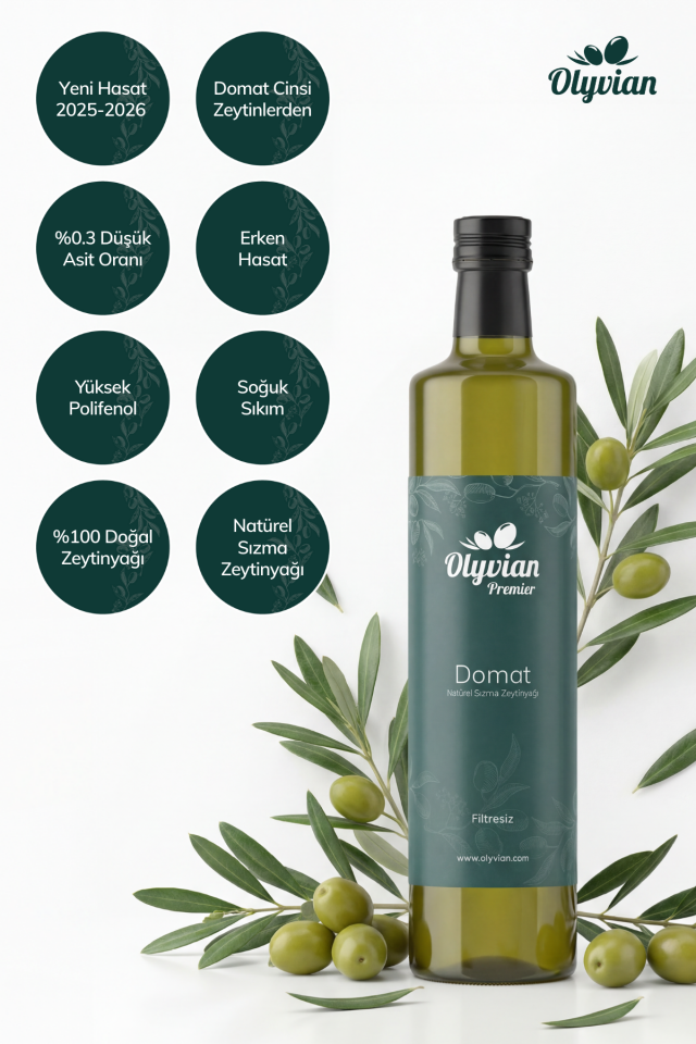 Premier Domat Cinsi & Gourmet Edremit Cinsi Doğal Natürel Sızma Zeytinyağı 750 ml 2’li Set