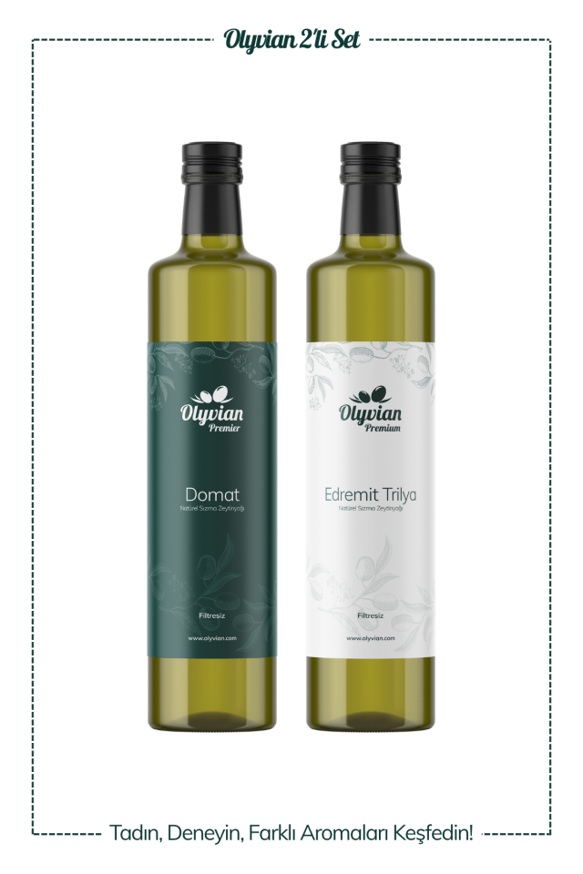 Premier Domat Cinsi & Premium Edremit Trilya Cinsi Doğal Natürel Sızma Zeytinyağı 750 ml 2’li Set