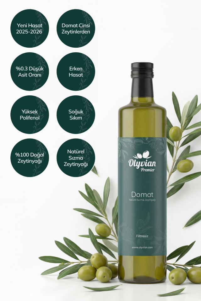 Premier Domat Cinsi & Premium Edremit Trilya Cinsi Doğal Natürel Sızma Zeytinyağı 750 ml 2’li Set
