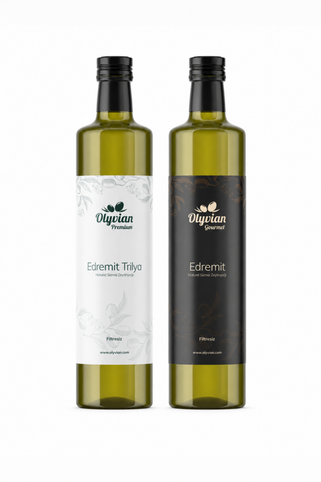 Gourmet Edremit Cinsi & Premium Edremit Trilya Cinsi Doğal Natürel Sızma Zeytinyağı 750 ml 2’li Set