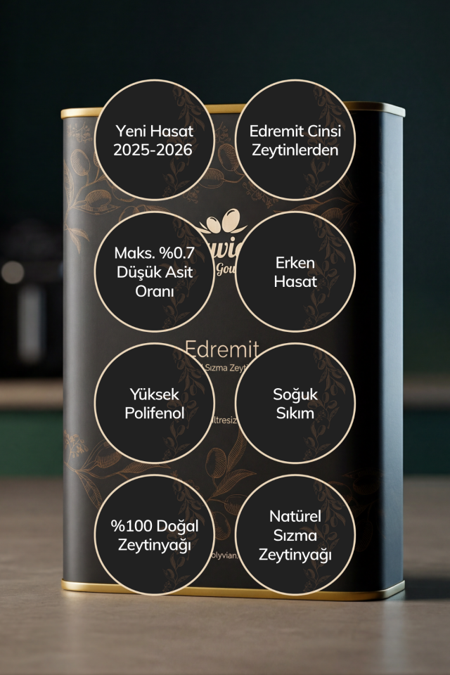 Gourmet Edremit Cinsi 3 L x 2 Adet Doğal Natürel Sızma Zeytinyağı
