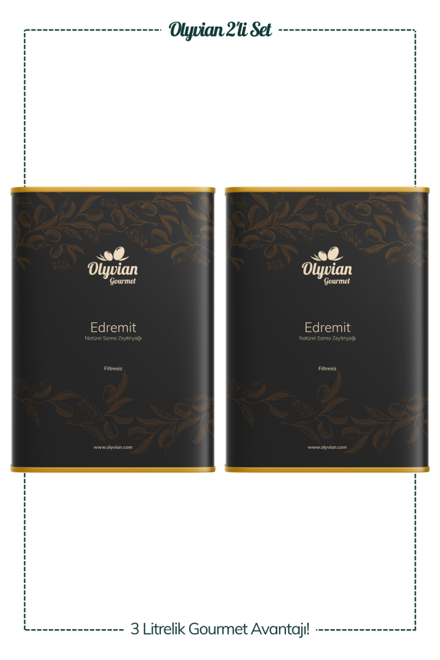 Gourmet Edremit Cinsi 3 L x 2 Adet Doğal Natürel Sızma Zeytinyağı