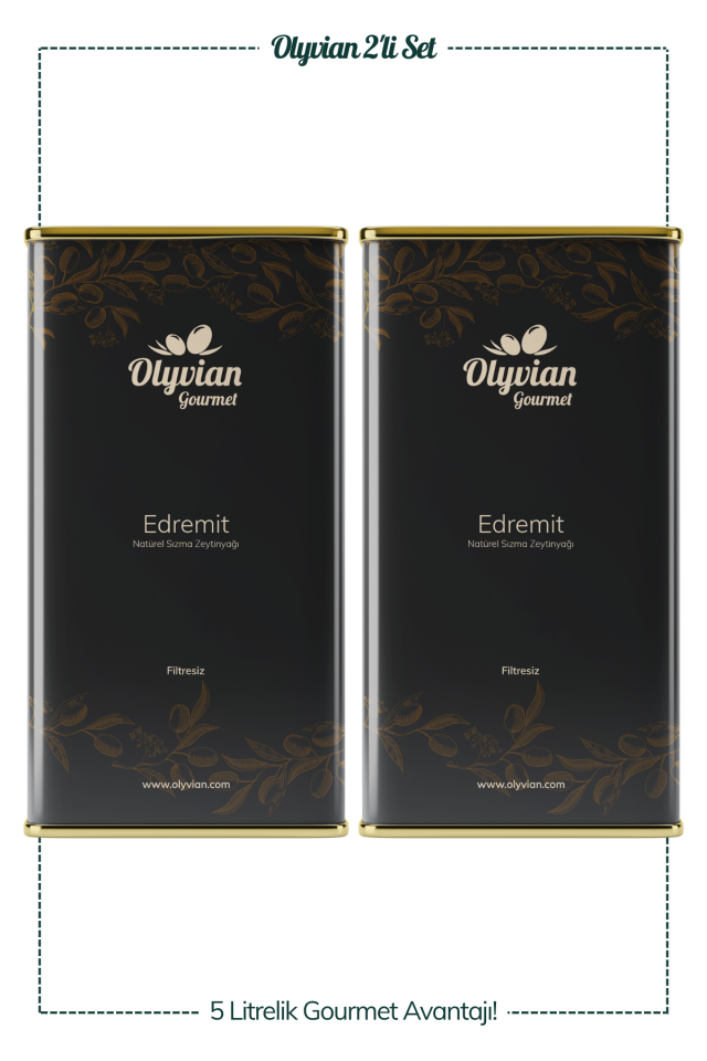 Gourmet Edremit Cinsi 5 L x 2 Adet Doğal Natürel Sızma Zeytinyağı