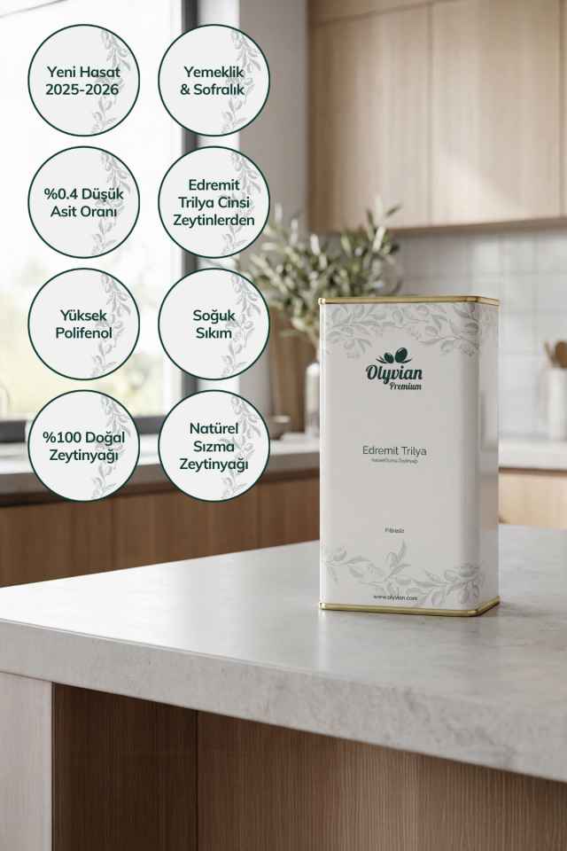 Premium Edremit Trilye Cinsi 5 L x 2 Adet Doğal Natürel Sızma Zeytinyağı