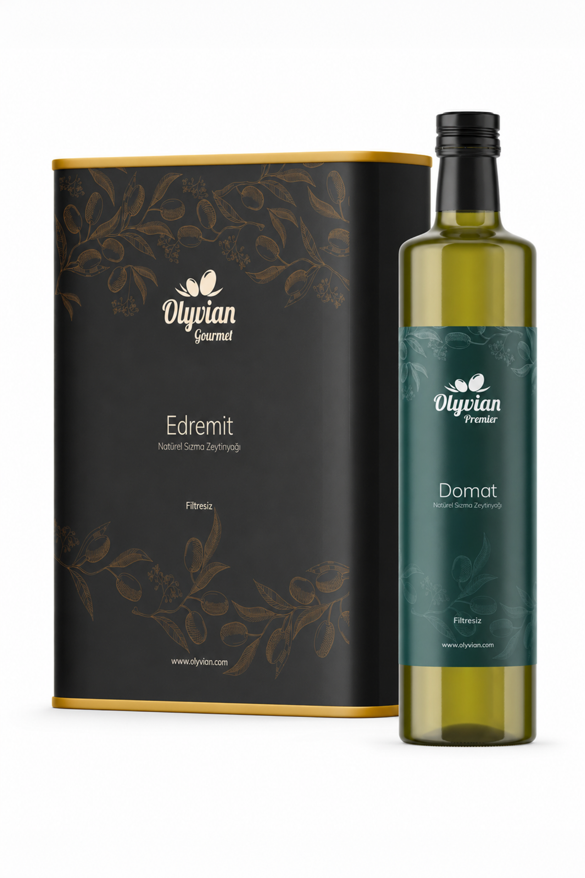 Premier Domat 750 ml + Gourmet Edremit 3 L Doğal Natürel Sızma Zeytinyağı Seti