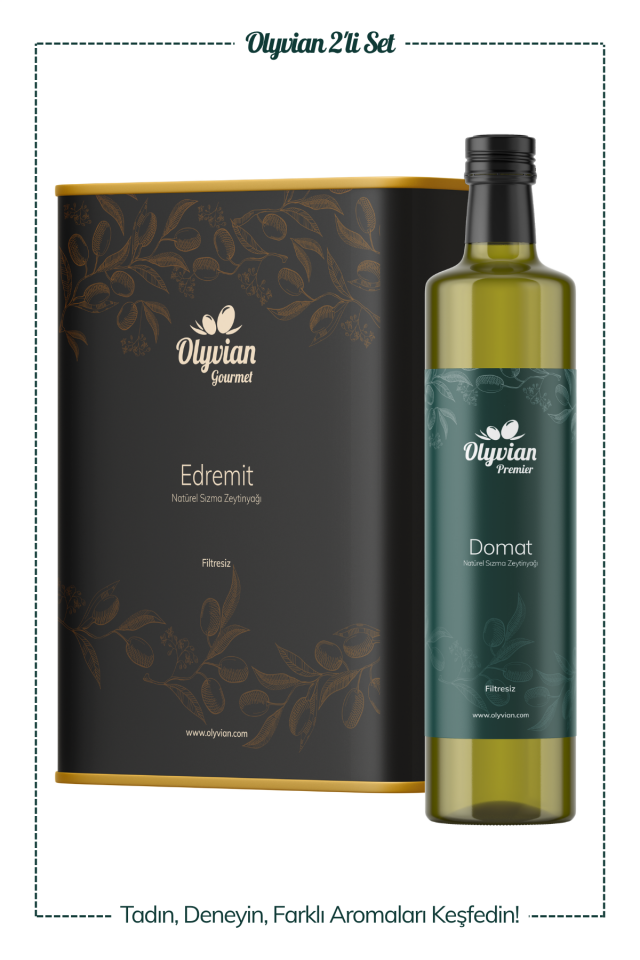 Premier Domat 750 ml + Gourmet Edremit 3 L Doğal Natürel Sızma Zeytinyağı Seti
