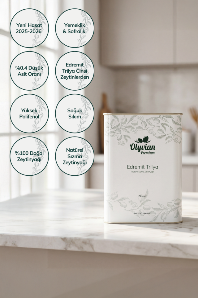 Gourmet Edremit 750 ml + Premium Edremit & Trilya 3 L Doğal Natürel Sızma Zeytinyağı Seti 2li